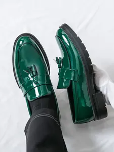 Men's Classic Tassel Loafers, PU Leather Loafers, Shiny Surface Casual Shoes, Comfortable Walking Footwear, Stylish Design for Everyday Wear