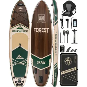 [Spring Glow Up] 10'6''x33''Inflatable Stand Up Paddle Board, 400lbs Extra Wide Stand Up Paddleboard with Kayak Seat, Anti-Slip EVA Deck Premium SUP Accessories Kit, Non-Slip Stable Deck Boat for Yoga Fishing Surf