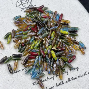 4 x 13mm Picasso Glass Rice Beads – 9 Colors