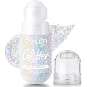 Roll-on Glitter for Face Body and Hair, Mermaid Sparkling Holographic Shimmer, Chameleon Color Rolling Sequins for Concerts Rave Festival Halloween Party Carnival, 1.02fl.oz