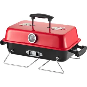 Portable Charcoal Grill, Tabletop Outdoor Barbecue Smoker, Small BBQ Grill for Outdoor Cooking Backyard Camping Picnics Beach,