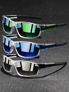 3pcs of pieced unisex sports sunglasses, designed by luxury brand designers, guaranteeing quality, with multiple color options, suitable for outdoor activities and driving, UV400 protection, shielding eyes from ultraviolet damage, Biking Sunglasses