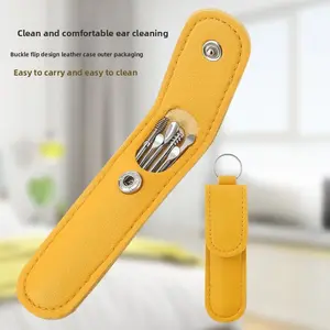 Home Portable Ear Spoon Set, Six-Piece Spiral Spring Ear Cleaning Tool Kit, Ear Pick Set for Daily Use, Easy-To-Use Ear Care Tools