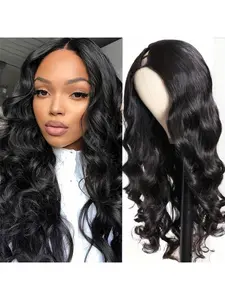 V Part Wig Human Hair Body Wave 180% Density Clip In V Part Wig for Black Women No Sew In No Leave Out Beginner Friendly Glueless Wigs