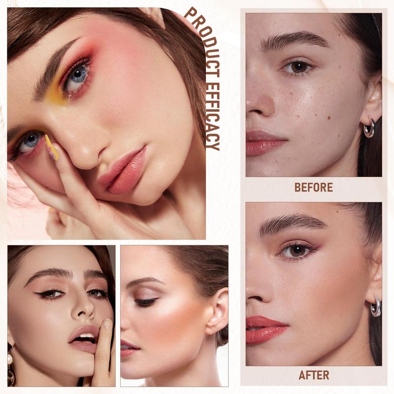 ZaiDoc TikTokShopHolidayHaul & Dual-Ended Foundation Stick 5 Shades, 2-in-1 Concealer&Highlighter – hides acne marks, shapes nose, nourishes, stays all day! Great daily gift! Makeup Cosmetic concealer