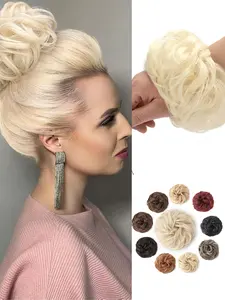 2Pcs Fashionable Messy Bun Hair, curly Wavy Hair Piece, Practical Daily Use, Perfect for Casual Style, Women's Hairstyle Accessory, Synthetic Curly Hair