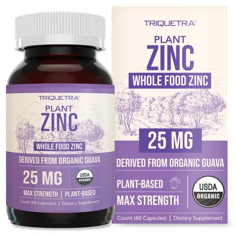 Organic Zinc 25 mg | Whole Food Zinc from Organic Fruit – Water Extracted, Vegan, GMO-Free – Supports Skin, Immunity & Antioxidant Health –60 Servings Supplement Nutrition