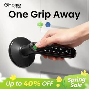 GHome Smart KH10 New 4-in-1 Smart Handle Lock – Fingerprint, Passcode, Key & App Unlock