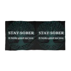 Sober Vibes Beach Towel, Stay Sober Towel, Inspirational Pool Towel, Recovery Gift, Motivational Beach Accessory