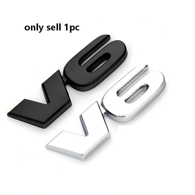 V6 3D Rear Emblem Badge for Cars, Motorcycles, Trucks, Suvs, Easy Installation, Durable Trunk Sticker, Car Sticker Decal, Perfect for Customization, Decals for Vehicles