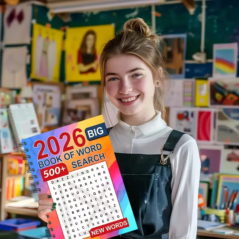 (1 book) 2026 New Edition Adult Spelling Book: A 25-page relaxation book containing 500+ new large-character words, designed for adults for vocabulary expansion and peaceful activities, Vocabulary Enrichment, Cognitive Engagement, Reading Materials