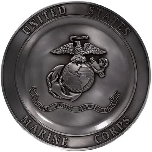 United States Marines Corps (USMC) Ribbon Licensed Collectable Pewter Plate