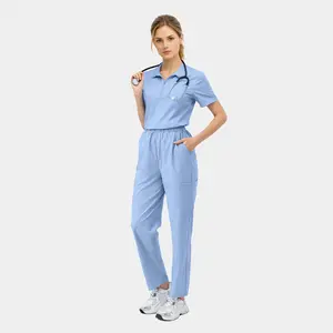 Cimmuovere woman Scrubs Medical Uniform Women and Man Scrubs Set Medical Scrubs Top and Pants affordable  scrub  sets  stok 956 Lace Mini Skirt Set with Crop Top Sleeveless Up Tank Skirt Set Lead Apron Thyroid Shield and Flare Pants Two-Piece Set Women's