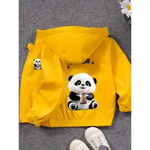 2025 Autumn New Girls' Children's Autumn Style Casual Jacket Little Girls' Autumn Hooded Printed Cartoon Pattern Boys' Jacket