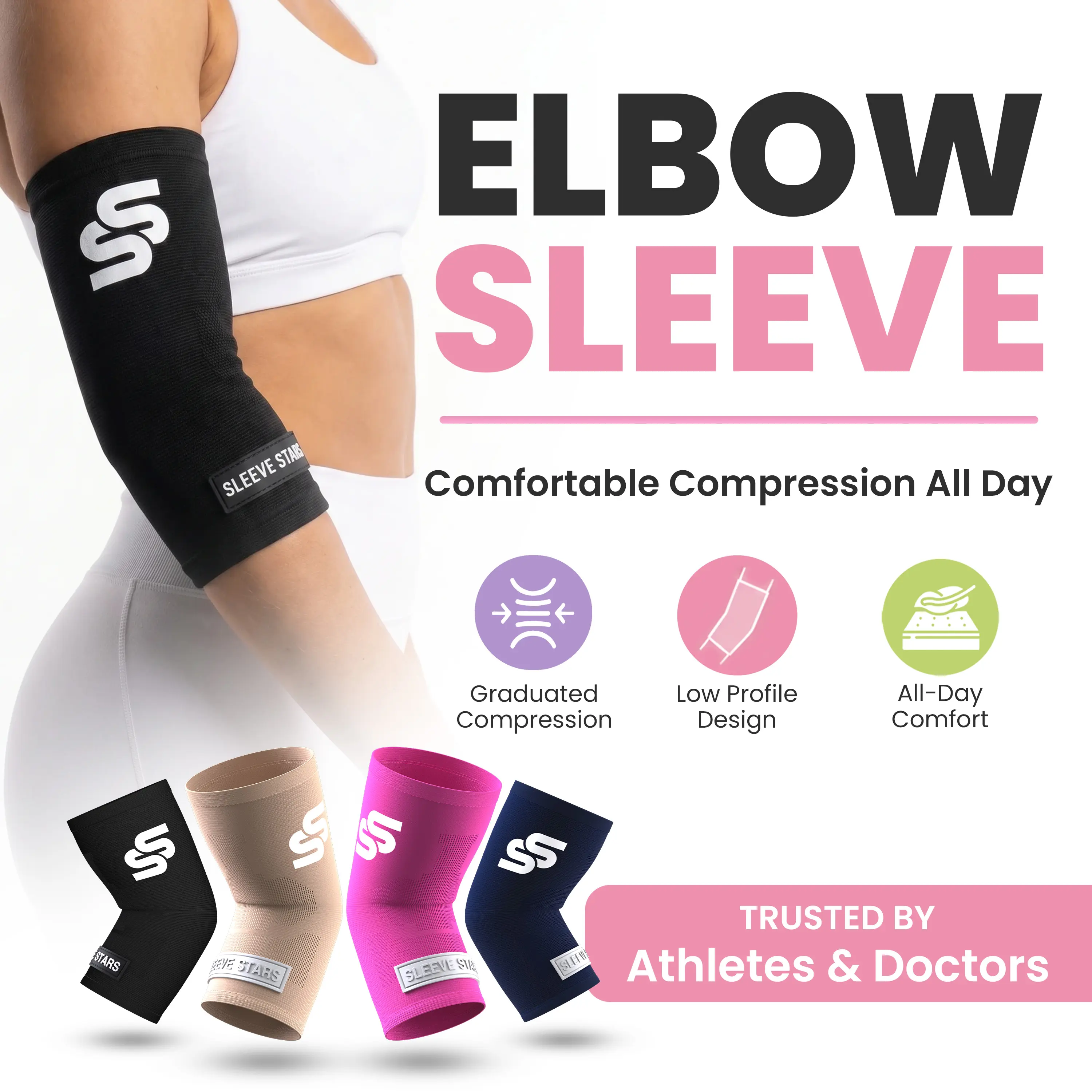Elbow Sleeve for Pain Relief | Compression Support for Tendonitis, Sports & Everyday Movement
