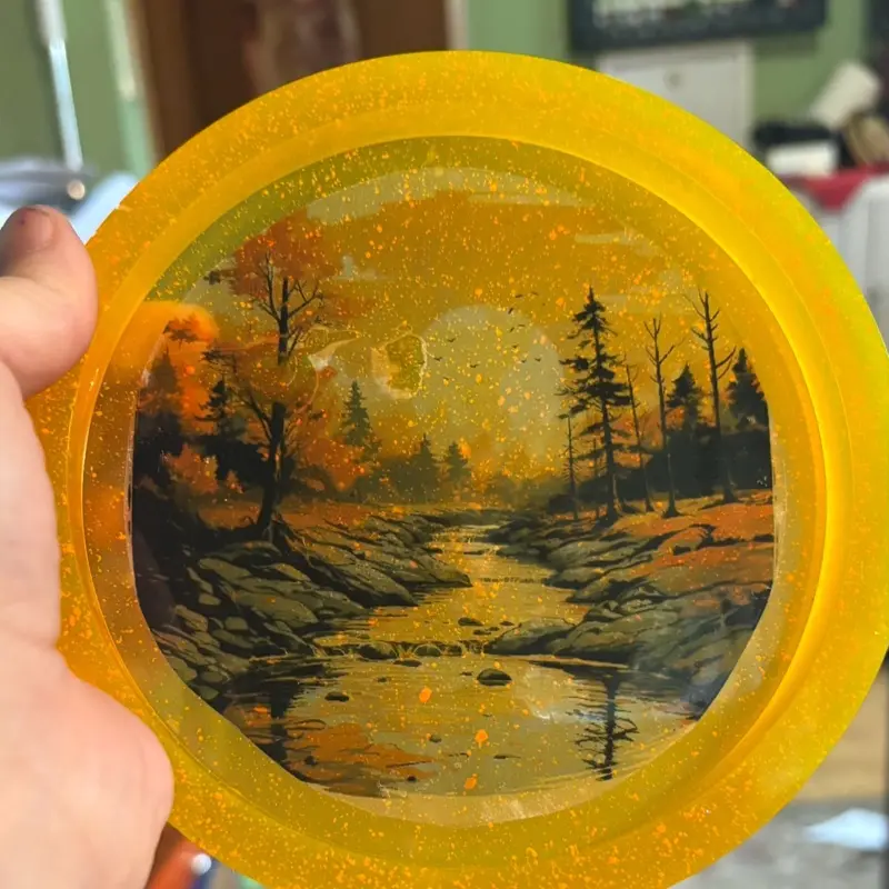 Transparent Watercolor Resin Candle Holder