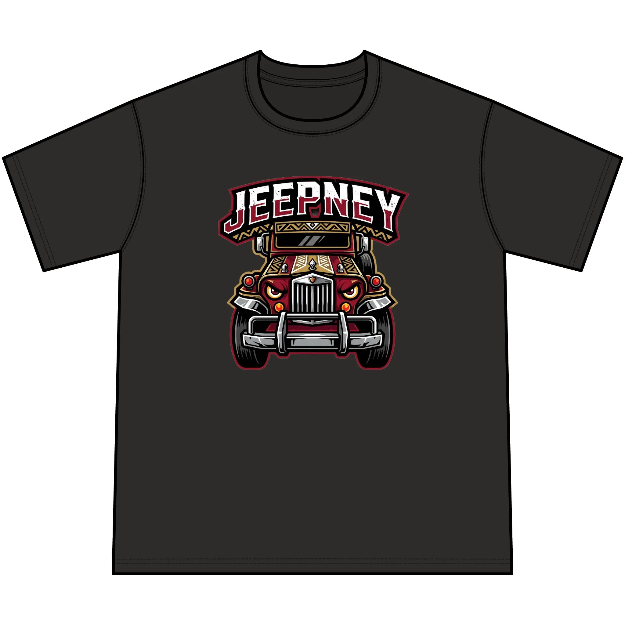Jeepney Illustration T-Shirt | Filipino Vintage Jeep Art - ROOT7107