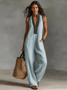 Women's Summer Fashion Casual Vacation Romper, Stylish and Comfortable One-Piece, Perfect for Beach and Leisure Activities