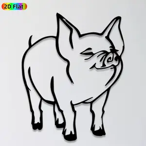 1pc Pig Metal Wall Art,Pig Statue Mural, Ideal Gift for New Year, Christmas, Farmhouse Decor Enthusiasts, Rust-Resistant Metal Wall Decor Wall Sculptures, Perfect for Kitchen Wall & Garden Fence, Charming Rustic Home Decor