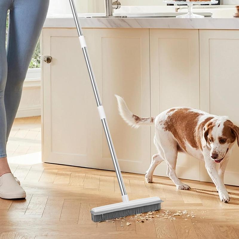 Pet Hair Removal Broom with 47.2in Adjustable Handle & Rubber Squeegee for Dog Cat Hair Removal on Couch Hardwood Floors TikTokShop Deal