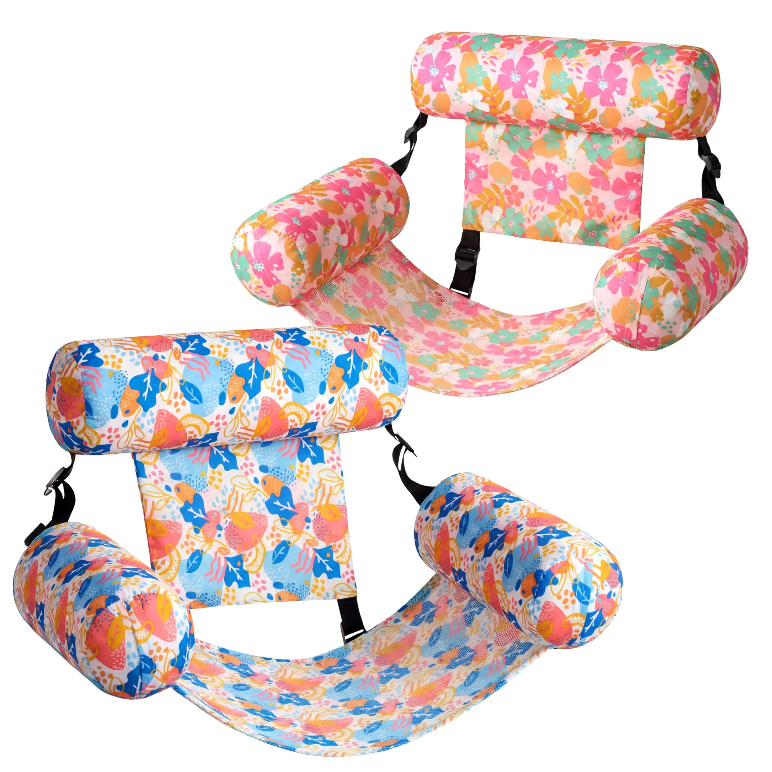2-Pack Adult Inflatable Pool Float Chairs, Heavy-Duty Floating Lounge Seats &Pool Noodle-Style Water Loungers for Swimming Pool, Relaxing, Vacation &Summer Fun