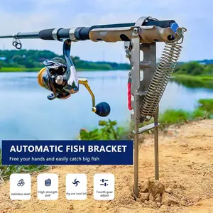 Automatic Deploy Fishing Rod Holder, High SensitivityDual Spring Activation Fishing Rod Holder, StainlessSteel Fishing Rod Holder for Outdoor, FishingEquipment, Gift for Fishing Lover, Fishing Gear