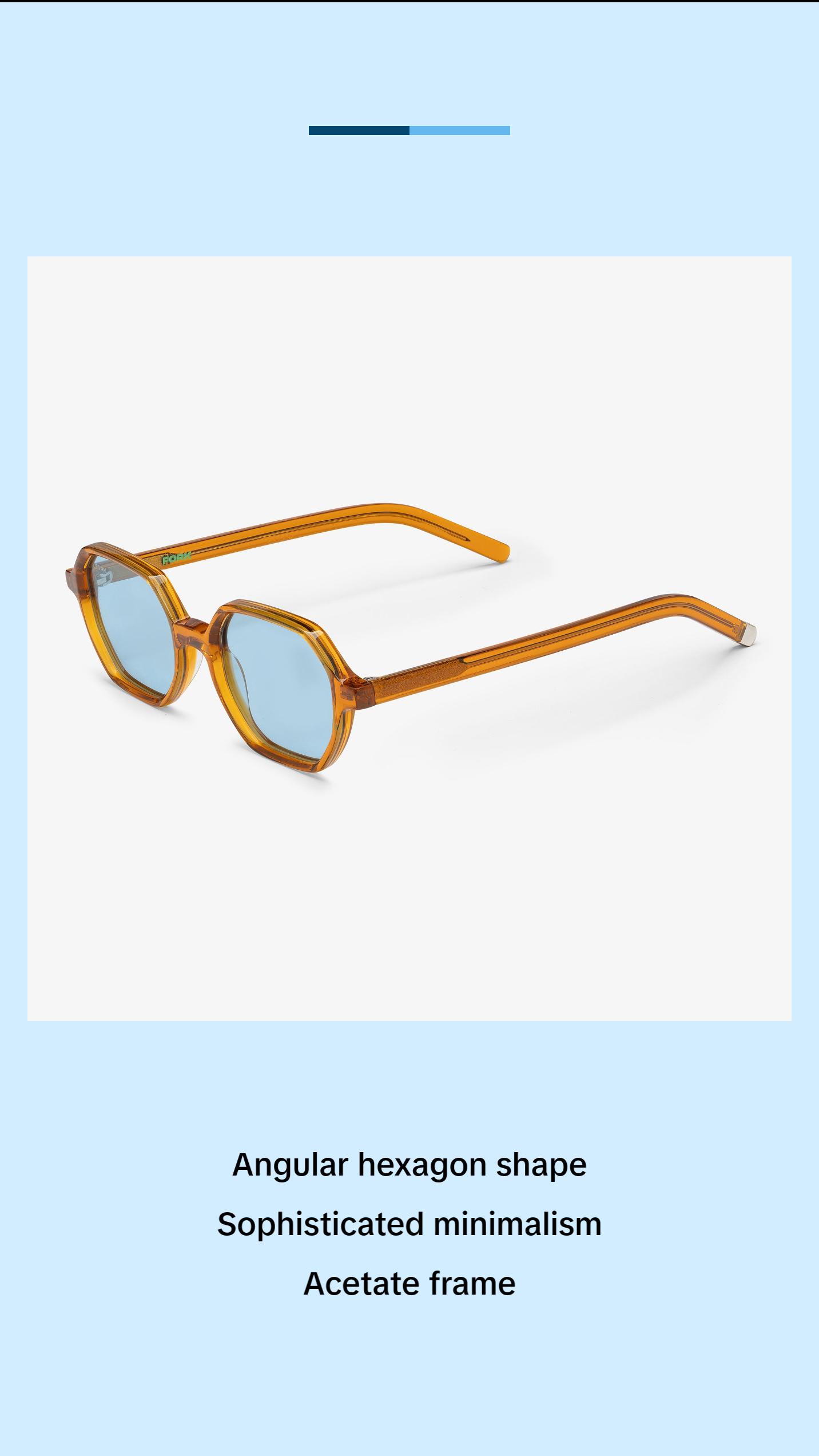 OFFSET Sunglasses - Structured Cool Angular Hexagon Silhouette Acetate Frame Unisex Fashion Accessory for Everyday Wear