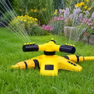 360-Degree Rotating Sprinkler Head, Essential for Villa Garden Lawn Irrigation, Connectable Triple Nozzle, Automatic Watering System