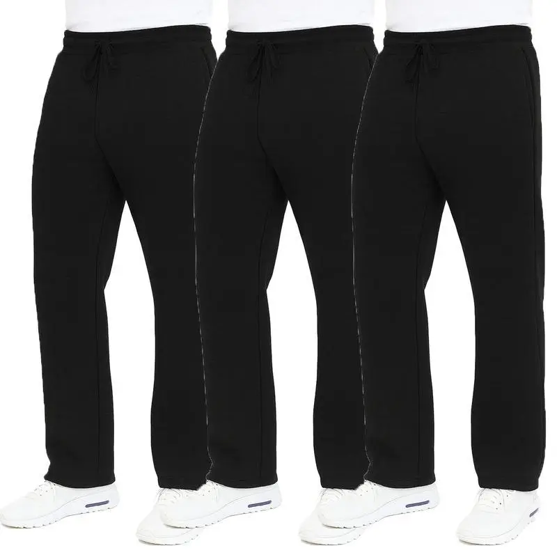 3-Pack Men's Classic Heavyweight Fleece Sweatpants with Open Bottom (S-3XL) 3-Pack Men's Classic Heavyweight Fleece Sweatpants with Open Bottom (S-3XL)