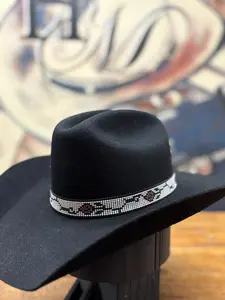 Hat Band - 7/8" Beaded - Rose