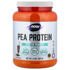 NOW Foods Sports, Pea Protein Powder, Creamy Chocolate, 2 lbs (907 g)