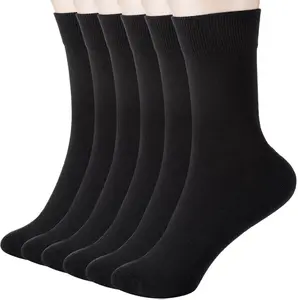 6 Pairs Womens Crew Socks Soft Cotton Boot Socks Size 6-9 9-11 Above Ankle Socks