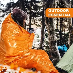2pcs Emergency Survival Sleeping Bag, Portable Thermal Sleeping Bag, Emergency Survival Blanket, Sleeping Survival Shelter