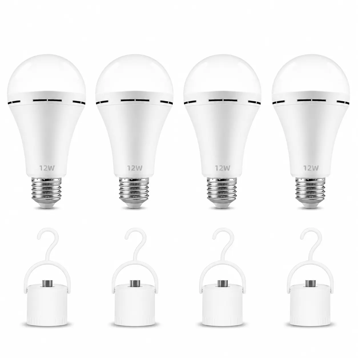 4 pack  Rechargeable Emergency Light Bulbs Battery Powered LED Light Bulb 6000K Daylight E26 120 Volt 9W 60W Equivalent with 1200mAh for Home Power Outage Camping Hurricane summergarden,campingessentials,outdoorfurnitureset,campinggear
