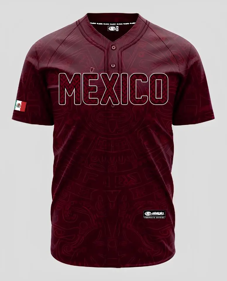 Aztec 2.0 Jersey (Burgendy) - Fitted Unisex Short Sleeve Jersey for Baseball & Softball, Breathable Fabric, Machine Washable, Versatile Wear