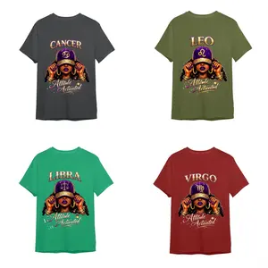 [Full 12 Zodiac] Cosmic Zodiac Queen Tshirt – Attitude Activated Astrology Graphic Tee for Women, Unisex Horoscope Streetwear Gift for Black_ Military Green_ Irish Green_Maroon Color - DarkFlex