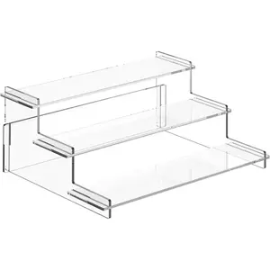 Acrylic Risers Display Stand, 3 Tier Cupcake Holder, Clear Perfume Organizer Stand, Display Shelf for Figures and Collection, Dessert Shelves for Party, Display Risers for Decoration and Organizer