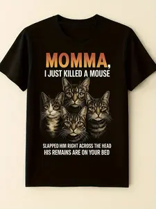 Playful Retro Women S Cat T Shirt for Pet Lovers Casual Short Sleeve Birthday Gift