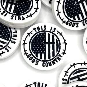 1pc This Is God's Country Focal Beads - ECB Custom Bead - America Faith Military DIY Crafting & Beading Supplies