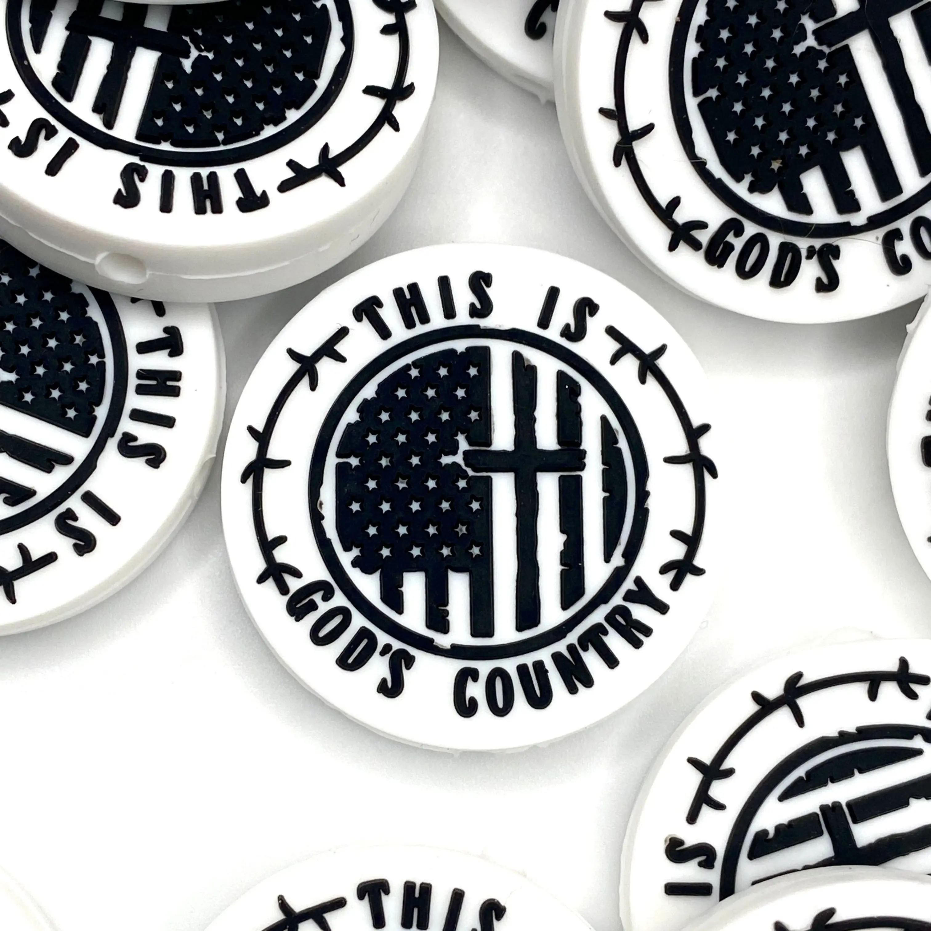 1pc This Is God's Country Focal Beads - ECB Custom Bead - America Faith Military DIY Crafting & Beading Supplies