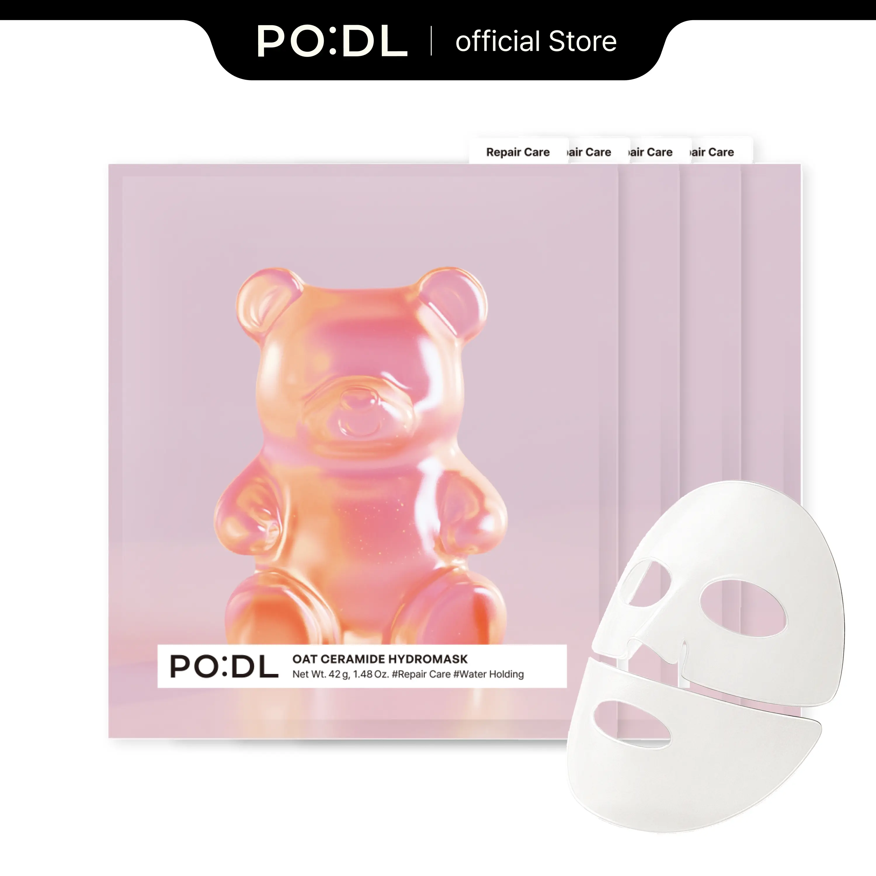 [PODL] Oat Ceramide Skin Recovery HydroMask(4ea)| Intensive Barrier Repair with 4-Ceramide Complex & Oat |Deep Hydration, Soothing with Cica Liposome & Plant Proteins |Fragrance-Free, Zero Irritation