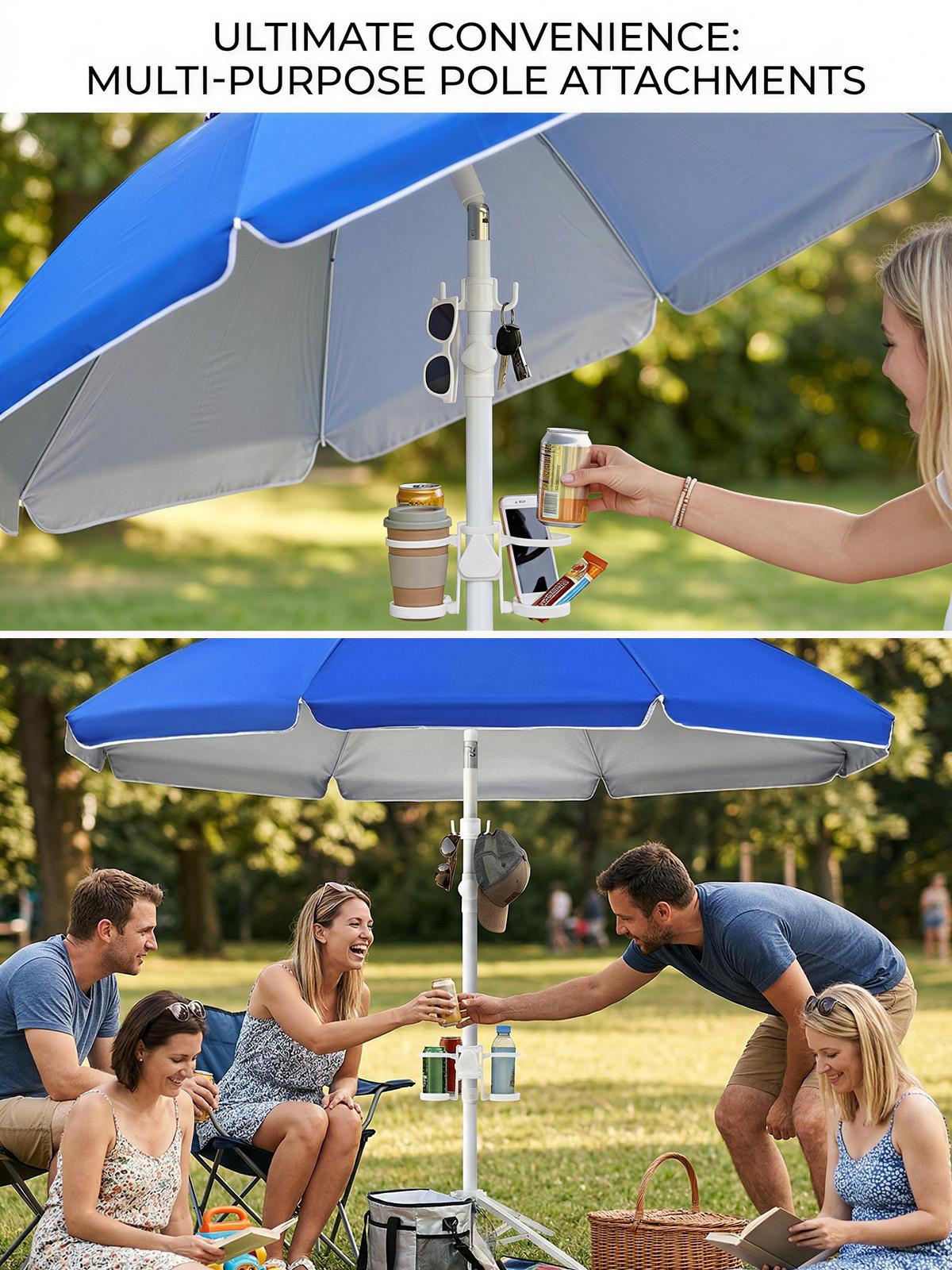 Portable Umbrella with Stand, UPF 50+ Sports Sun Shade Umbrella with Carry Bag, Hook and Cup Holders, Adjustable Instant Sun Protection for Sports, Beach, Royal Blue, Fishing Portable Umbrella with Stand, UPF 50+ Sports Sun Shade Umbrella with Carry Bag, Hook and Cup Holders, Adjustable Instant Sun Protection for Sports, Beach, Royal Blue, Fishing