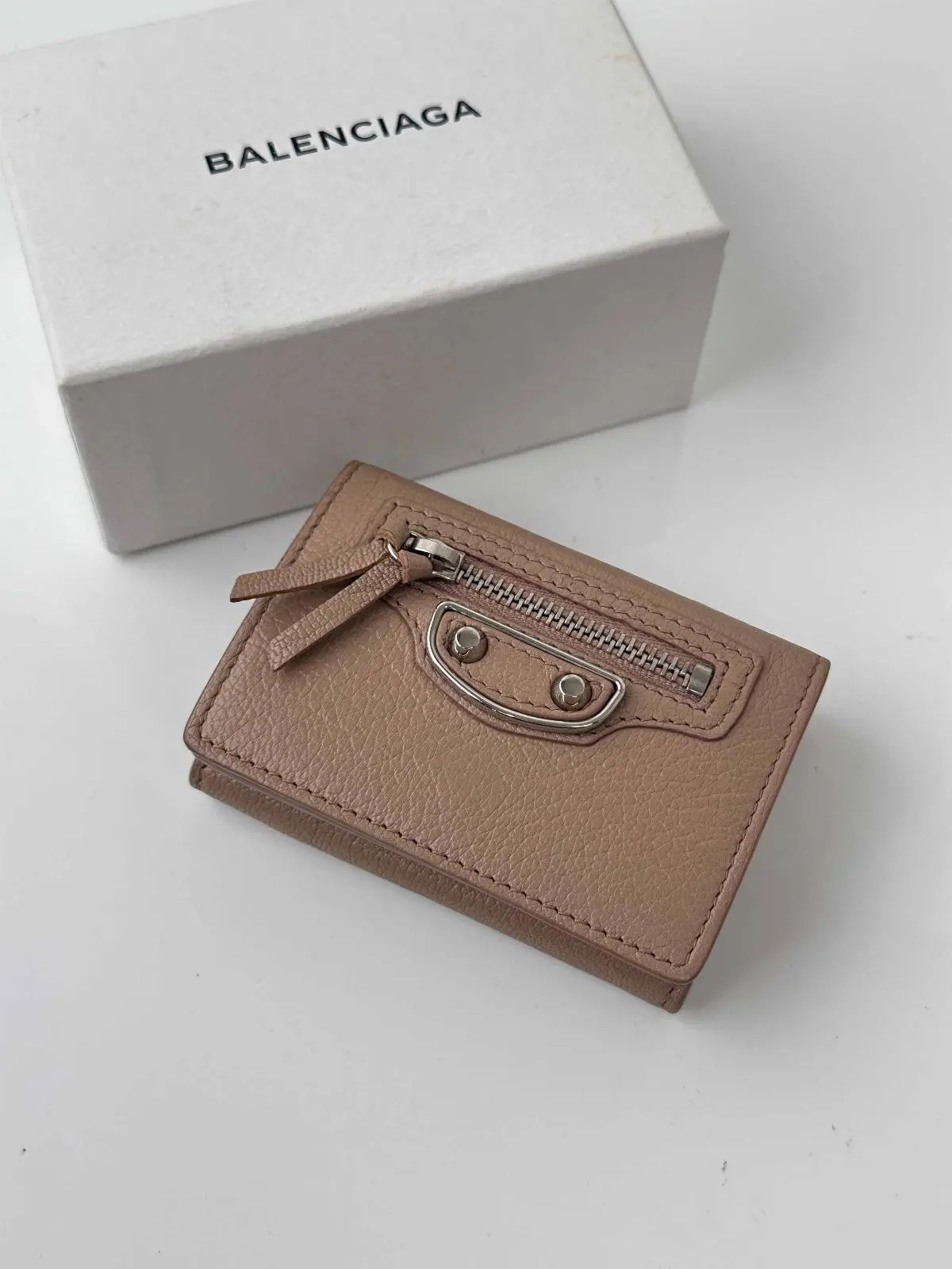 Pre-owned Balenciaga As Shown Mini Bags Tri fold Wallet, Cowhide Leather MR03042026A703