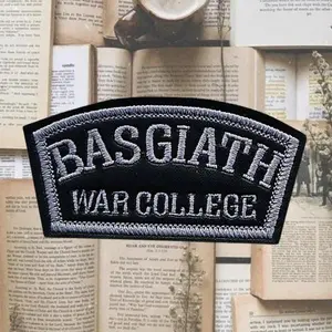Fourth Wing Basgiath War College Cosplay Faux Leather Embroidered Iron On Patch 2x3.5 Inch BookTok Dragon Fantasy Accessory