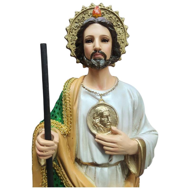 San Judas 24" Inches Tall Classic o Vestido Made In Mexico Statue Saint Jude Standing Figure in Box New and Unopened Religious decor  Patron Saint with Eyelashes Ornaments Tadeo
