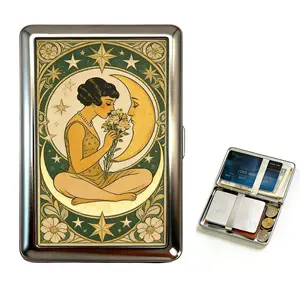 Vintage Style Versatile Card & Cash Case With RFID Protection, Durable High-Polish Metal Cases Wallets Women Blocking Card Holder for Men Credit ID Business Cards