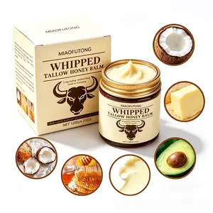 Whipped Tallow Honey Skin Balm, OrganicGrass-Fed Tallow Moisturizing Cream for Face& Body, Intense Hydration for Dry, Cracked &Irritated Skin, Gentle Nourishing Skincare forAll Skin Types