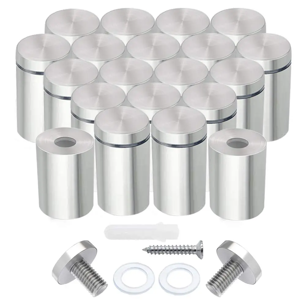 Stainless Steel Standoff Screws, 20 count 3/4 x 1 Inch Wall Standoff Sign Holders Screws, Mounting Glass Hardware for Hanging  Picture Frame, Advertising Screws Kit