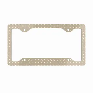 Sleek & Slim License Plate Frame - Beige Polka Dots - Aluminum Metal