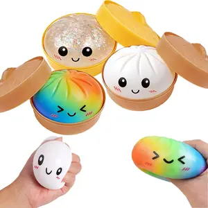 1 PC Cute Dumpling, Glitter Dumpling Squishy Box, Dumplings Squishy, Anxiety Relief Fidget, Soft Squeeze Decompression Dough